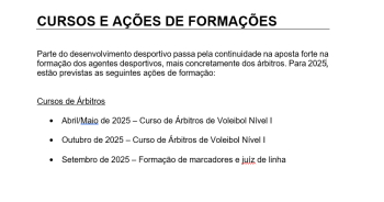 CURSOS E FORMAÇÕES (informação)